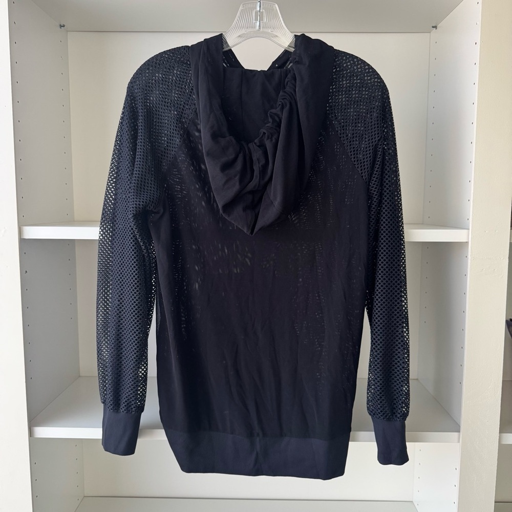 Koral Chi Black Mesh-Sleeve Pullover Hoodie - Picture 5 of 6